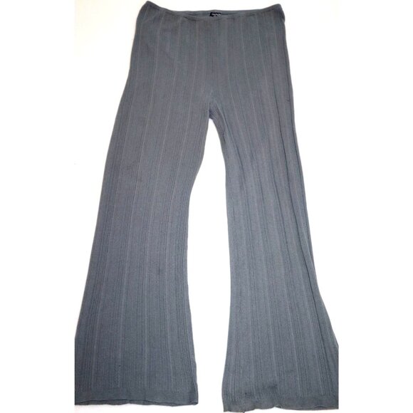 PrettyLittleThing Rib Knit Flared Pants Petite Soft Girl Indie Streetwear - Picture 1 of 6